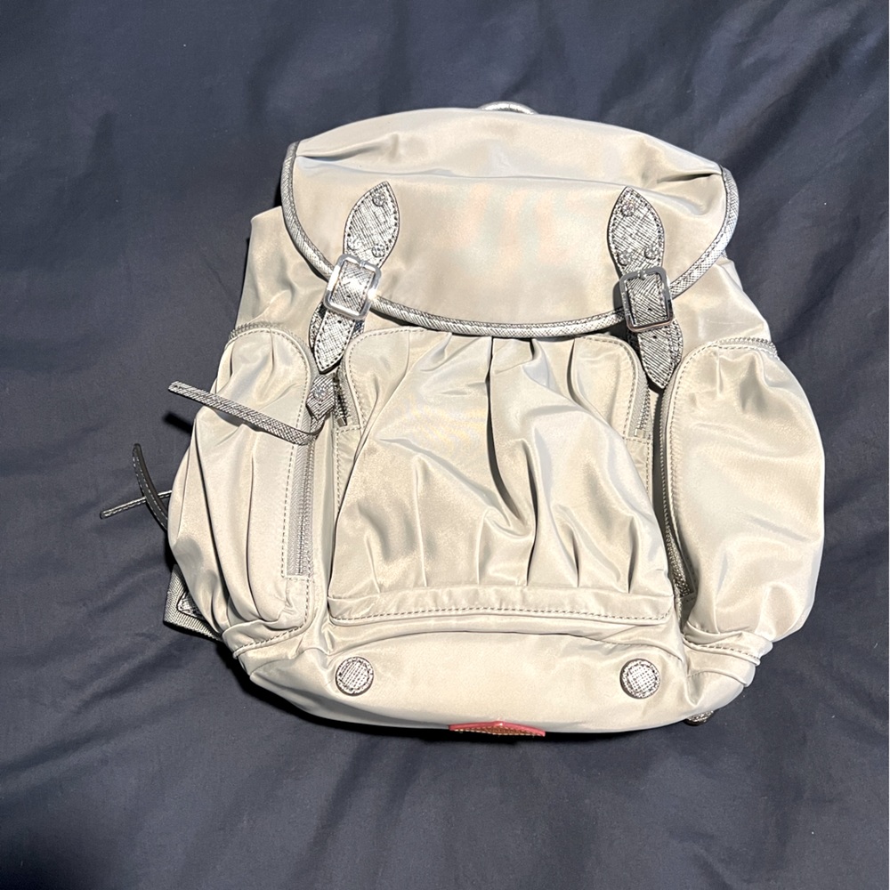 MZ Wallace silver/gray Marlena backpack
